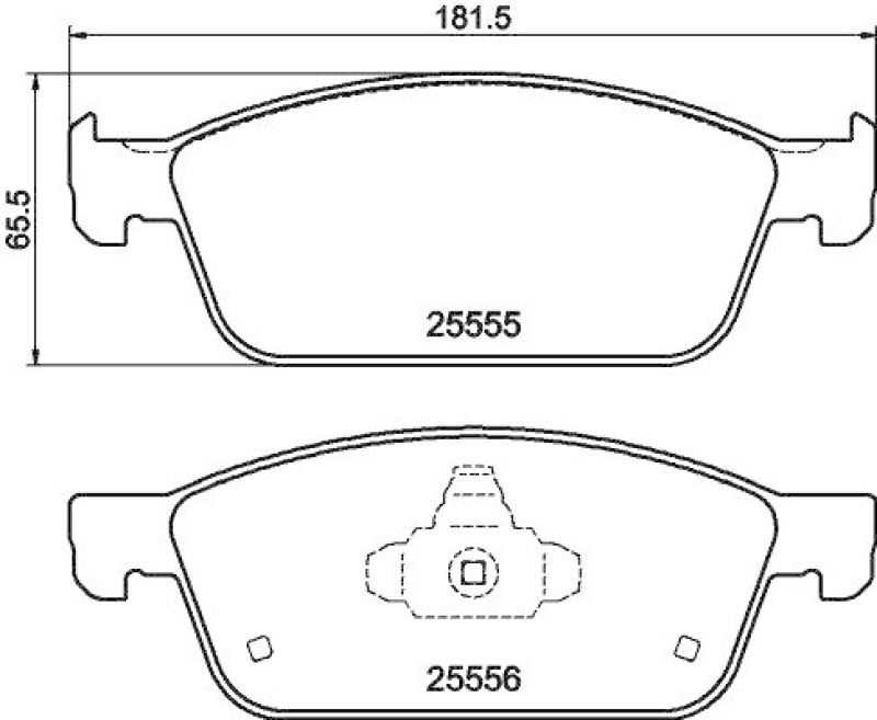 HELLA 8DB 355 025-511 Bremsbelagsatz, Scheibenbremsbelag für FORD