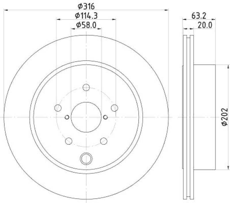 HELLA 8DD 355 118-451 Bremsscheibe 55437PRO