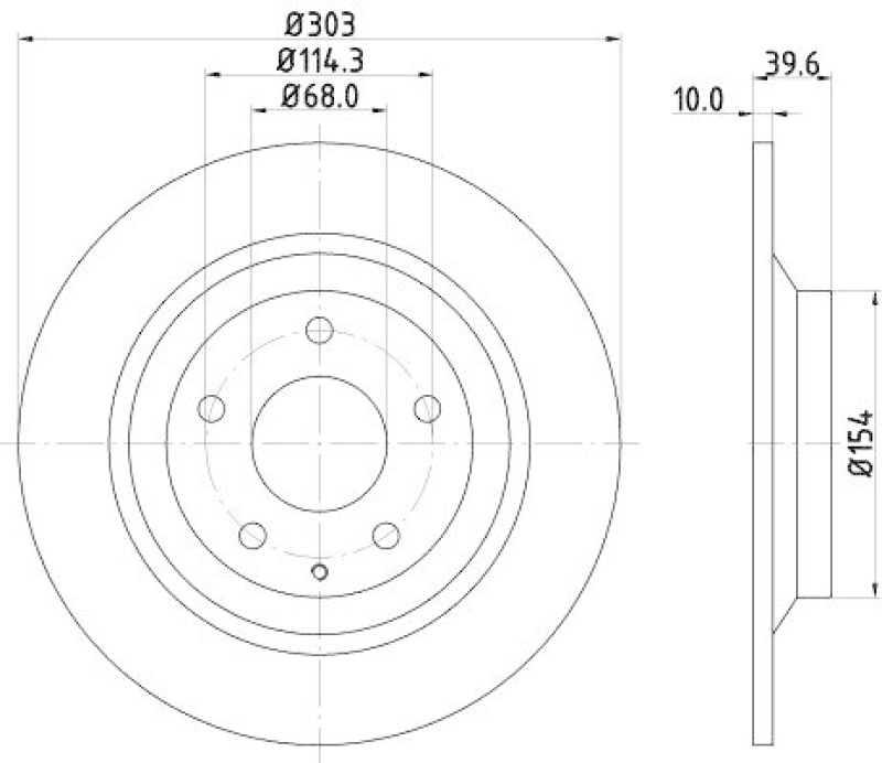 HELLA 8DD 355 118-541 Bremsscheibe