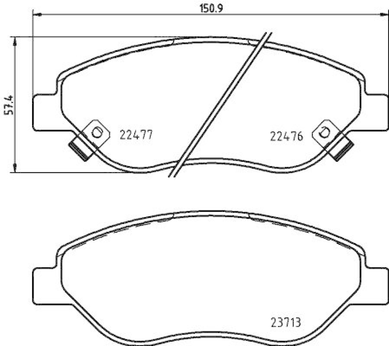 HELLA 8DB 355 025-631 Bremsbelagsatz, Scheibenb