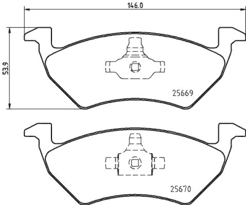 HELLA 8DB 355 025-641 Bremsbelagsatz, Scheibenbremsbelag für VW SAVEIRO V