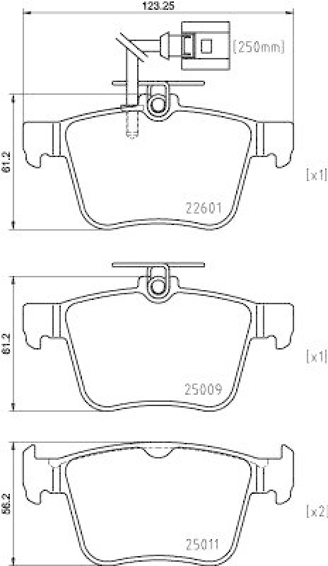 HELLA 8DB 355 025-661 Scheibenbremsbelagsatz