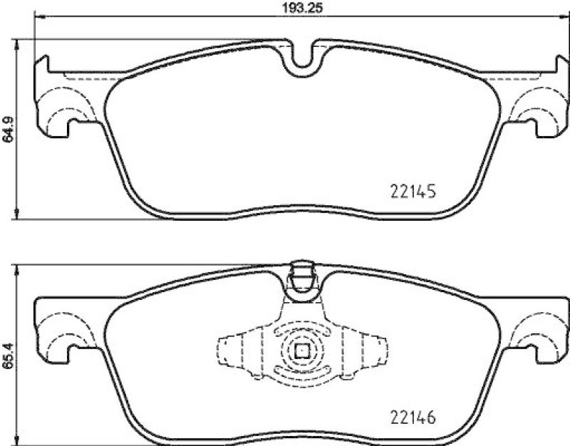 HELLA 8DB 355 025-701 Bremsbelagsatz, Scheibenb