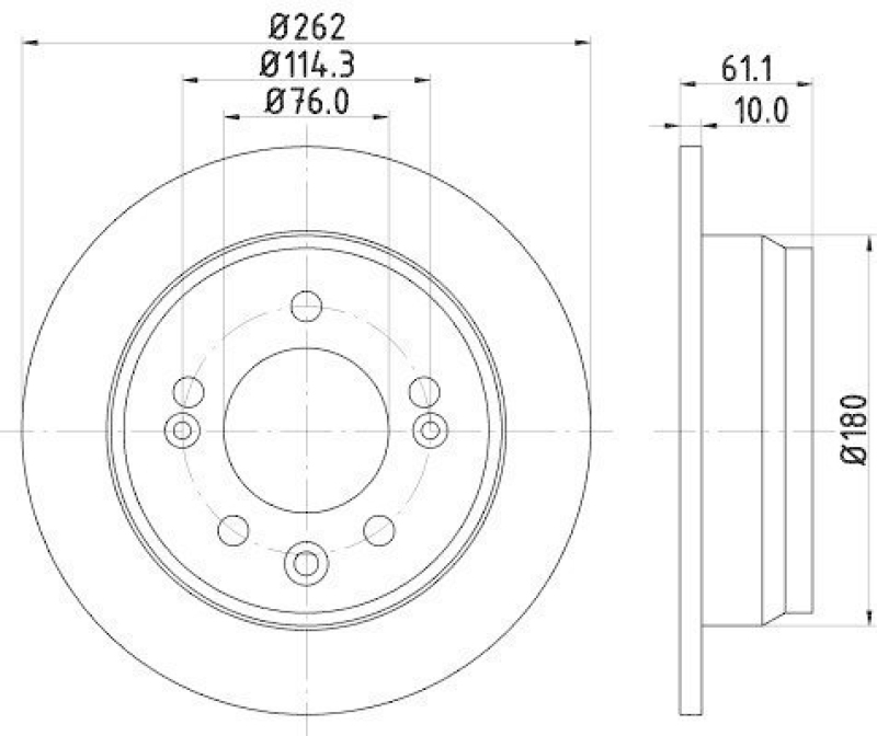 HELLA 8DD 355 118-861 Bremsscheibe 54617PRO