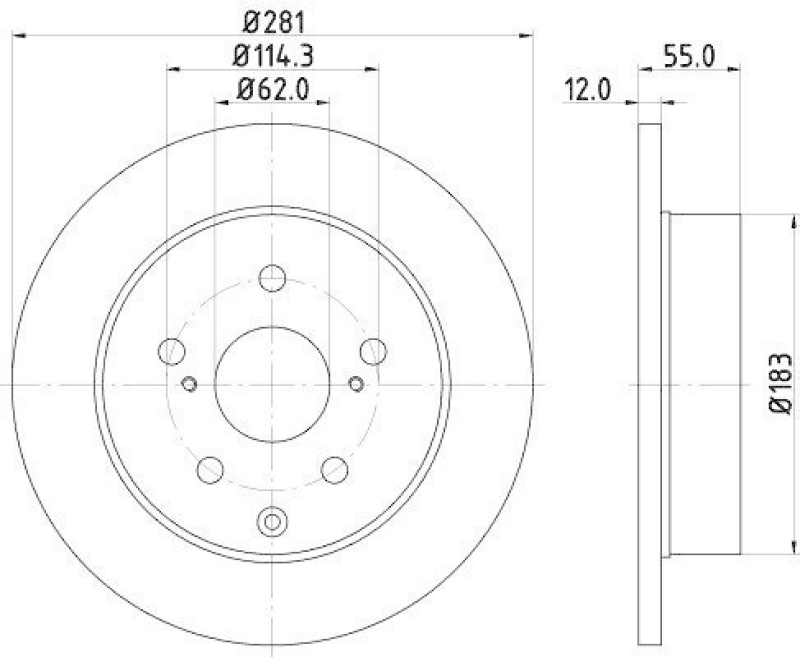 HELLA 8DD 355 118-881 Bremsscheibe 54621PRO