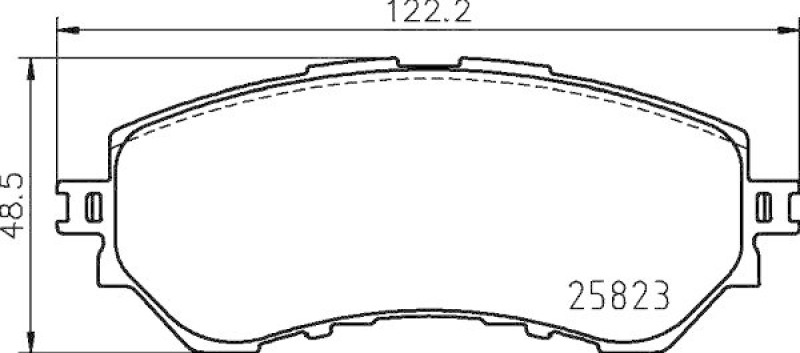 HELLA 8DB 355 025-711 Bremsbelagsatz, Scheibenbremsbelag für TOYOTA