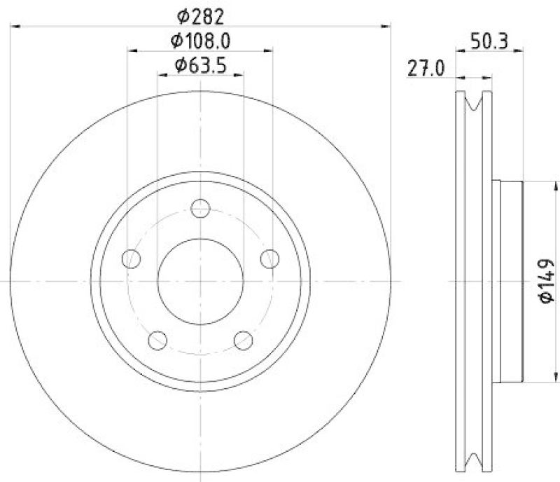 HELLA 8DD 355 132-021 Bremsscheibe