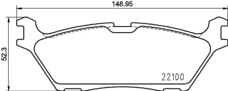 HELLA 8DB 355 025-731 Bremsbelagsatz, Scheibenbremsbelag für FORD USA