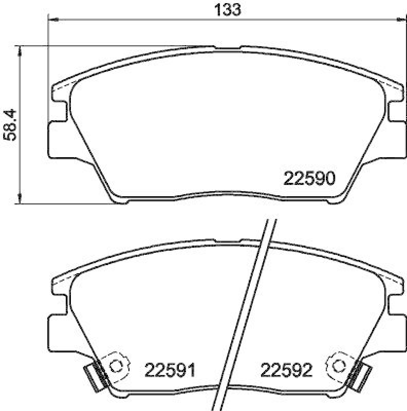 HELLA 8DB 355 025-741 Scheibenbremsbelagsatz