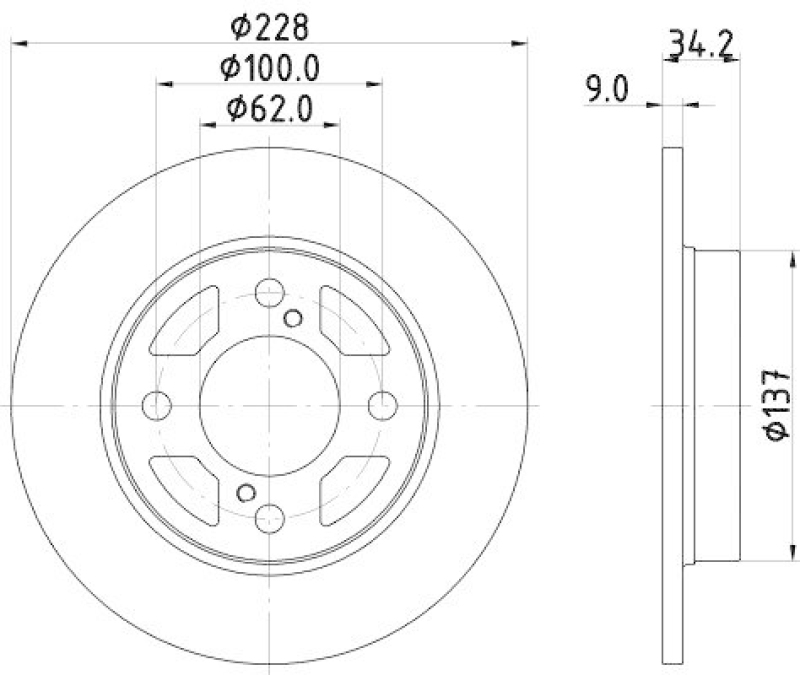 HELLA 8DD 355 132-041 Bremsscheibe