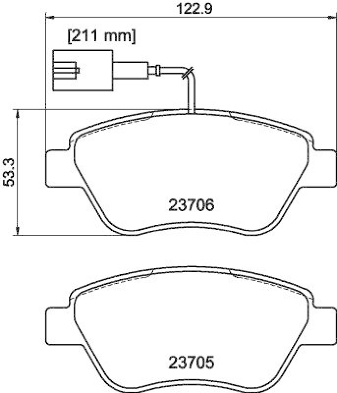 HELLA 8DB 355 016-071 Bremsbelagsatz, Scheibenbremsbelag für FIAT/ALFA/P.S.A