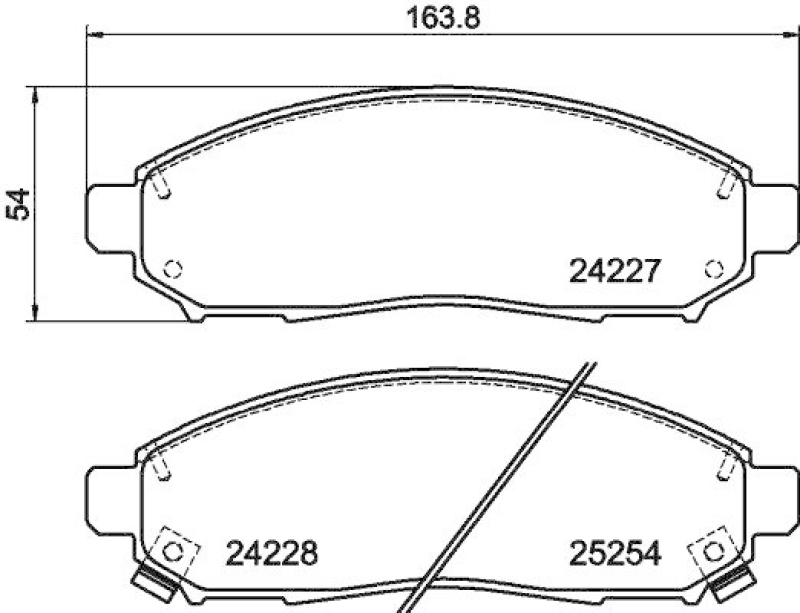 HELLA 8DB 355 016-121 Bremsbelagsatz, Scheibenbremsbelag für NISSAN