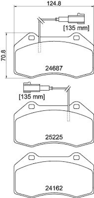 HELLA 8DB 355 016-141 Bremsbelagsatz, Scheibenbremsbelag für ALFA/ABARTH