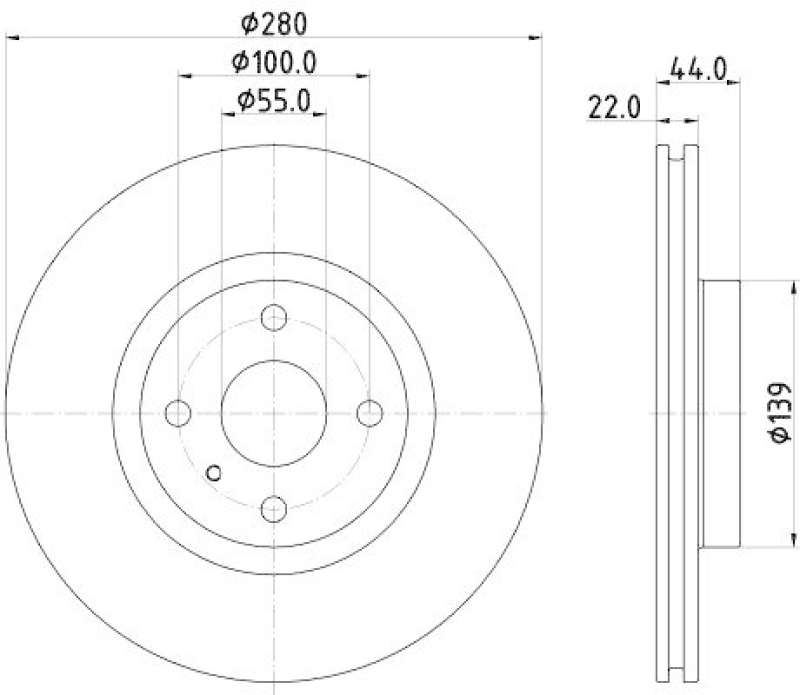 HELLA 8DD 355 132-111 Bremsscheibe