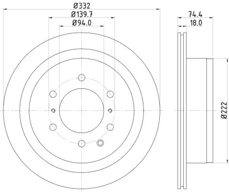 HELLA 8DD 355 119-091 Bremsscheibe