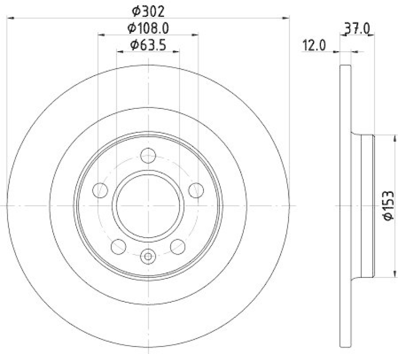 HELLA 8DD 355 132-121 Bremsscheibe