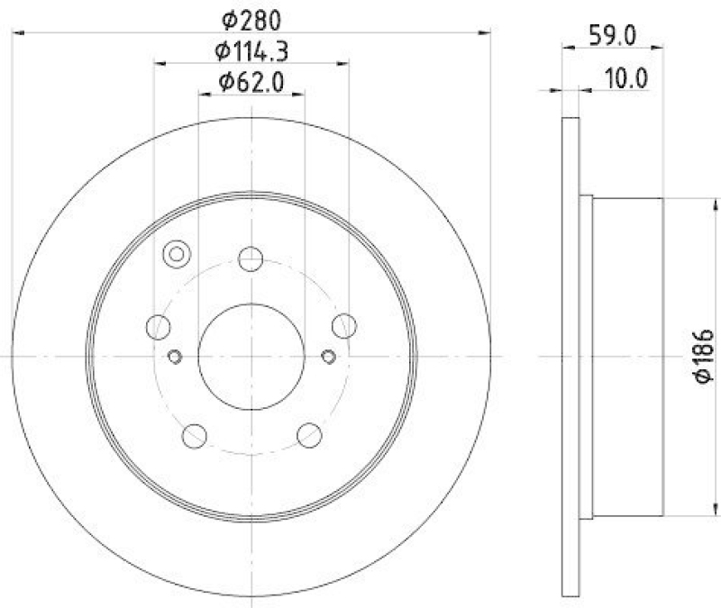 HELLA 8DD 355 119-121 Bremsscheibe