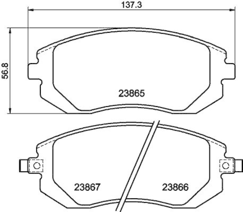 HELLA 8DB 355 010-211 Bremsbelagsatz, Scheibenbremsbelag für SUBARU