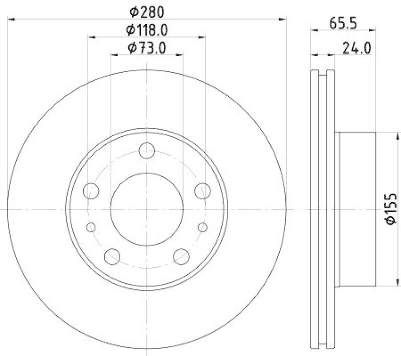 HELLA 8DD 355 132-141 Bremsscheibe