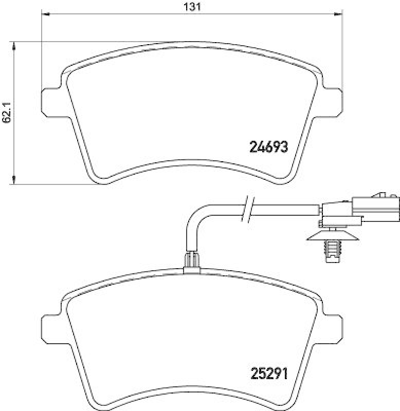 HELLA 8DB 355 016-241 Bremsbelagsatz, Scheibenbremsbelag für RENAULT