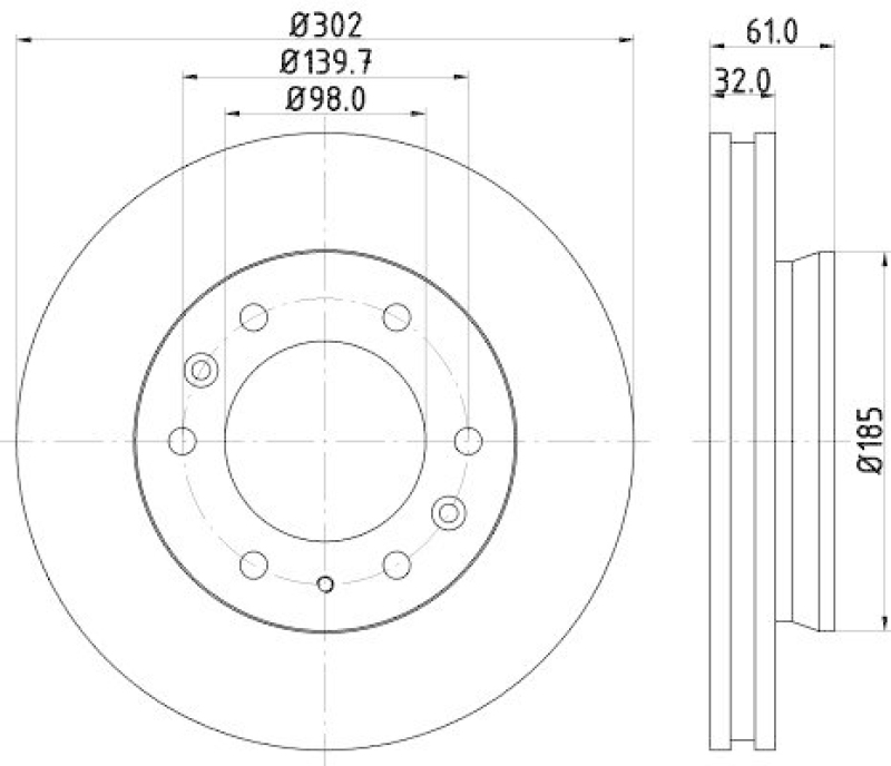 HELLA 8DD 355 119-211 Bremsscheibe für FORD