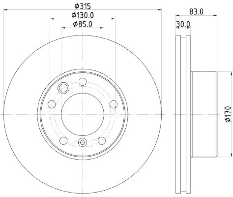 HELLA 8DD 355 132-151 Bremsscheibe