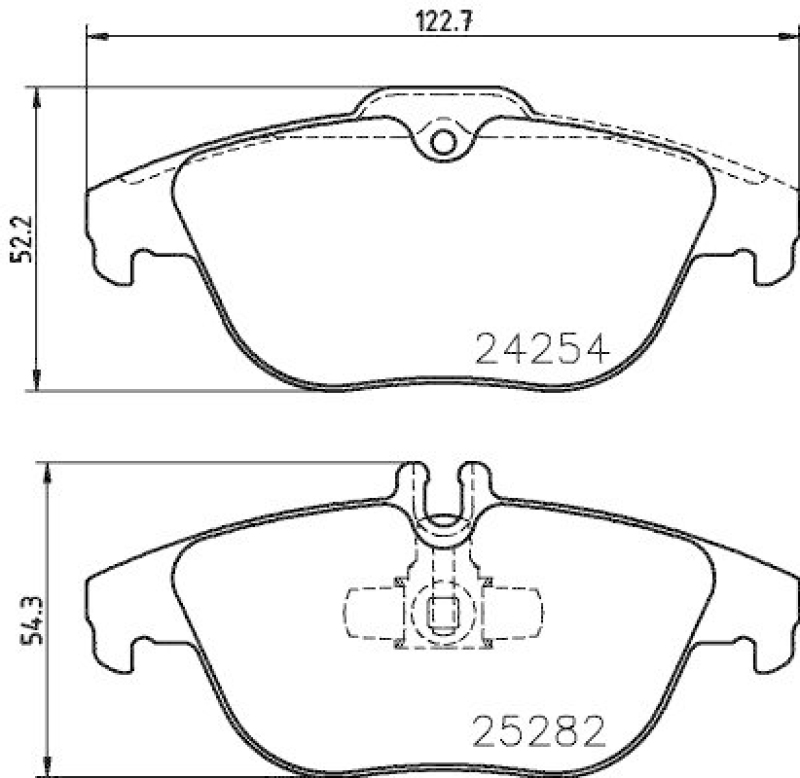 HELLA 8DB 355 016-281 Bremsbelagsatz, Scheibenbremsbelag für MB