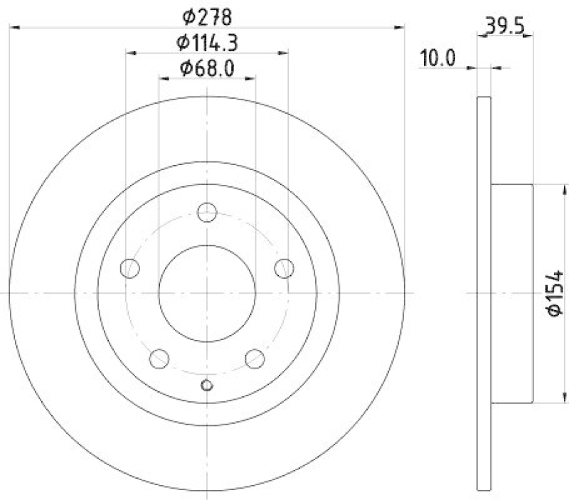 HELLA 8DD 355 119-391 Bremsscheibe für MAZDA