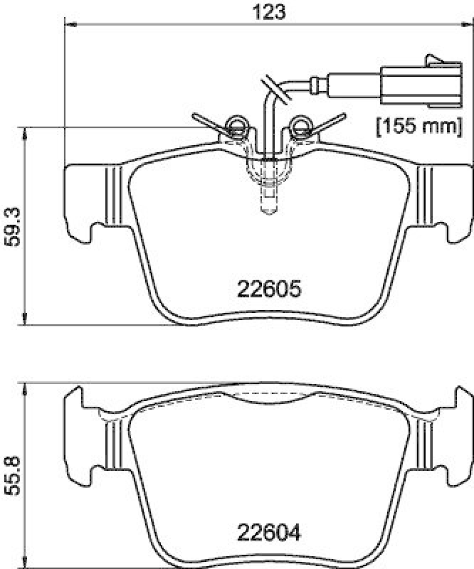 HELLA 8DB 355 025-881 Scheibenbremsbelagsatz