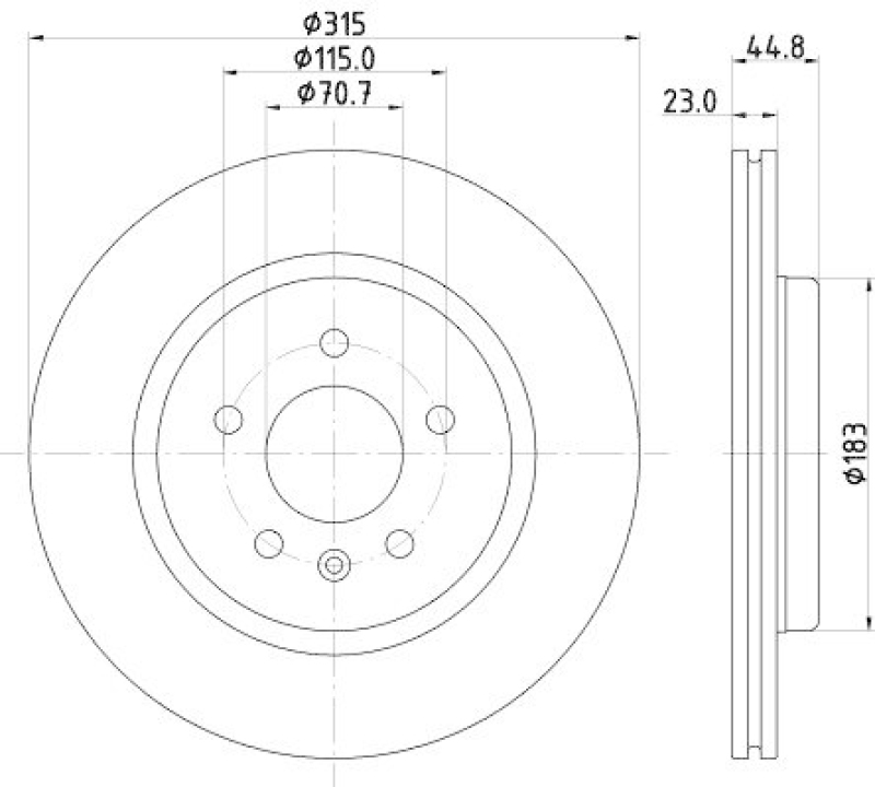 HELLA 8DD 355 132-181 Bremsscheibe