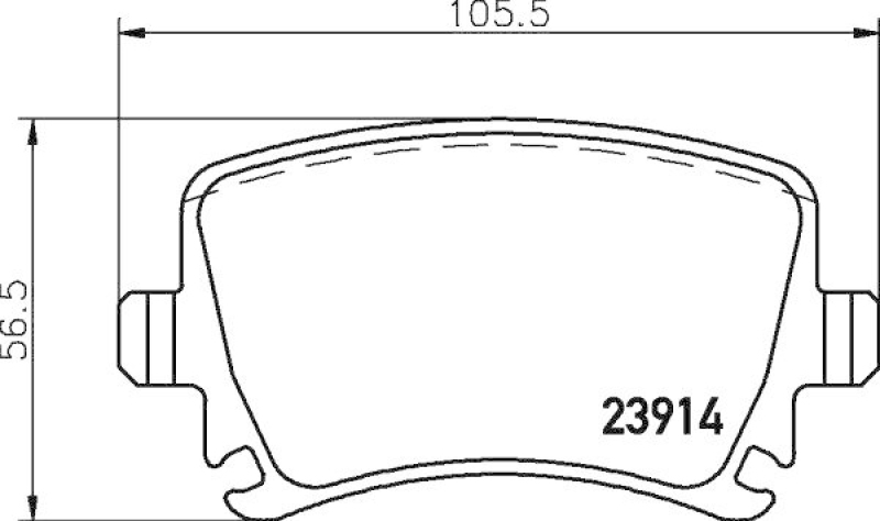 HELLA 8DB 355 010-601 Bremsbelagsatz, Scheibenbremsbelag für VW/AUDI/SKODA/SEAT