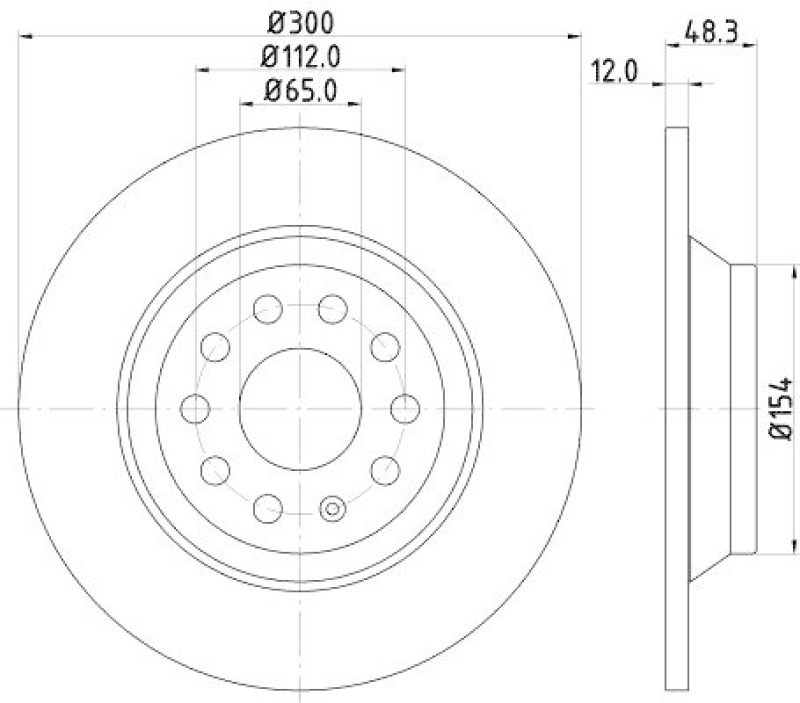 HELLA 8DD 355 119-481 Bremsscheibe für AUDI