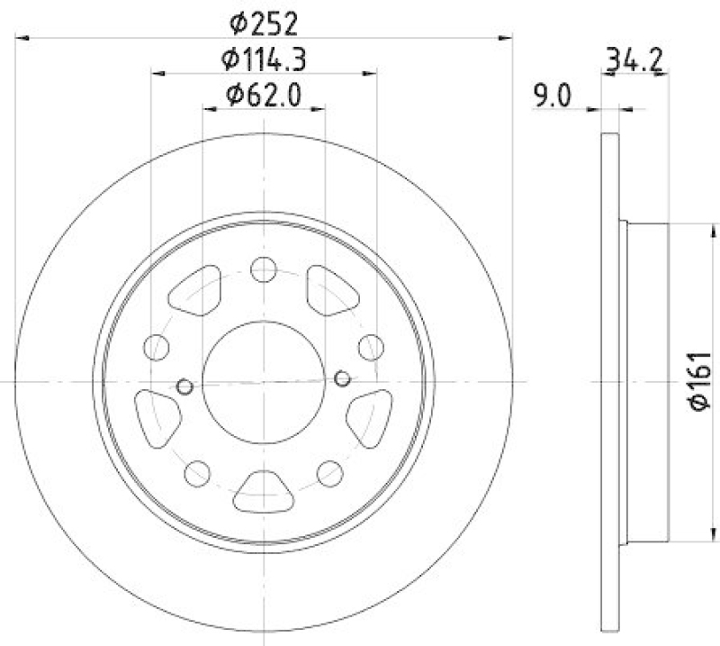 HELLA 8DD 355 132-191 Bremsscheibe