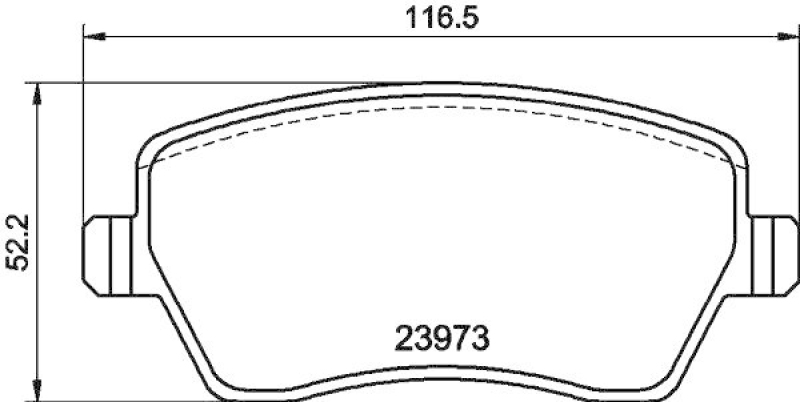 HELLA 8DB 355 010-851 Bremsbelagsatz, Scheibenbremsbelag für RENAULT/NISSAN/DACIA