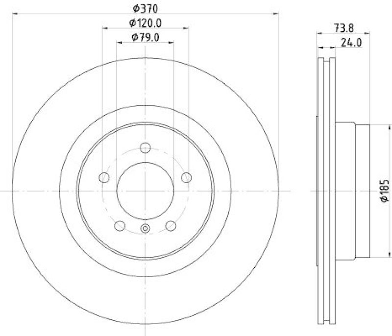 HELLA 8DD 355 120-241 Bremsscheibe 54552PRO