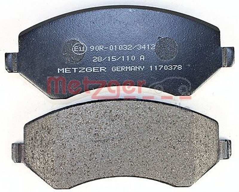 METZGER 1170378 Bremsbelagsatz, Scheibenbremse WVA 23 638