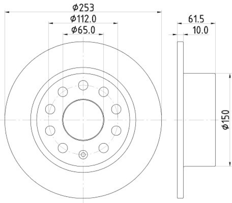 HELLA 8DD 355 132-281 Bremsscheibe