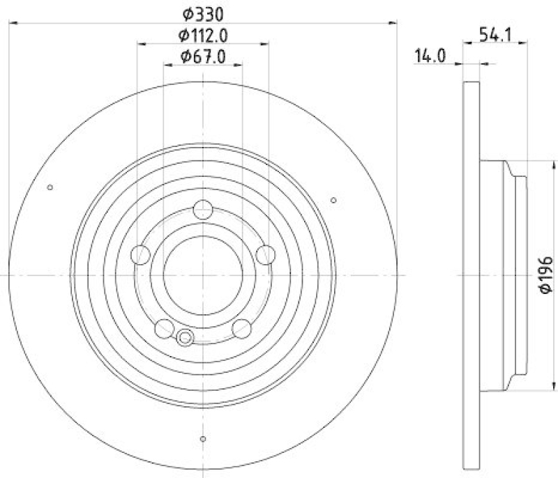 HELLA 8DD 355 132-311 Bremsscheibe