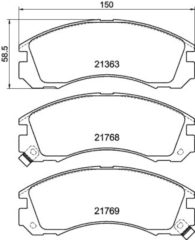 HELLA 8DB 355 016-531 Bremsbelagsatz Scheibenbremse