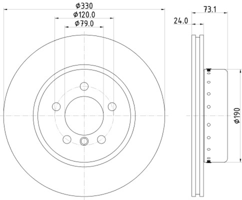 HELLA 8DD 355 120-761 Bremsscheibe