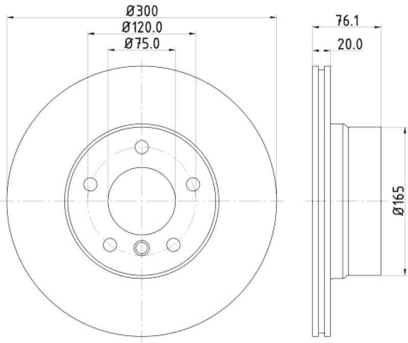 HELLA 8DD 355 120-901 Bremsscheibe