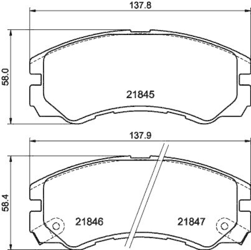 HELLA 8DB 355 016-611 Bremsbelagsatz, Scheibenbremsbelag für OPEL