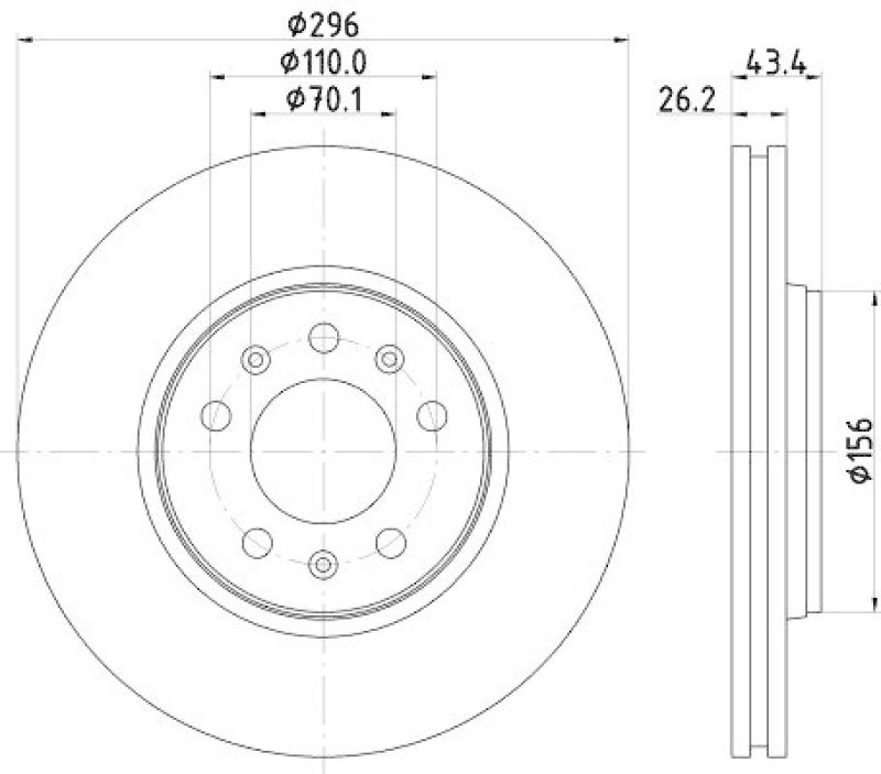 HELLA 8DD 355 122-371 Bremsscheibe für OPEL