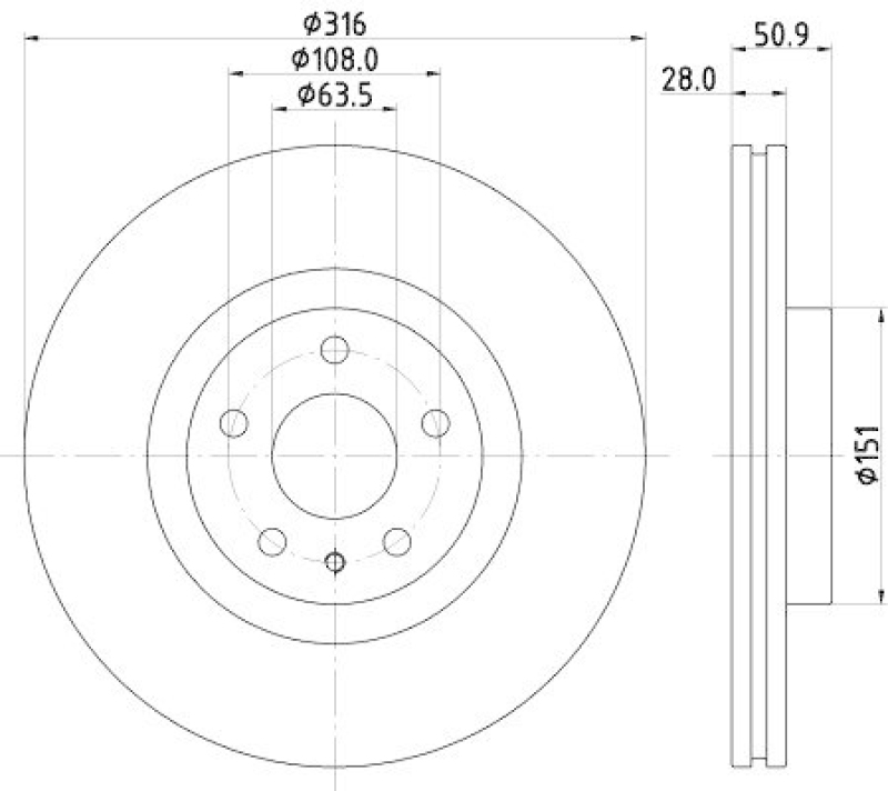 HELLA 8DD 355 132-421 Bremsscheibe