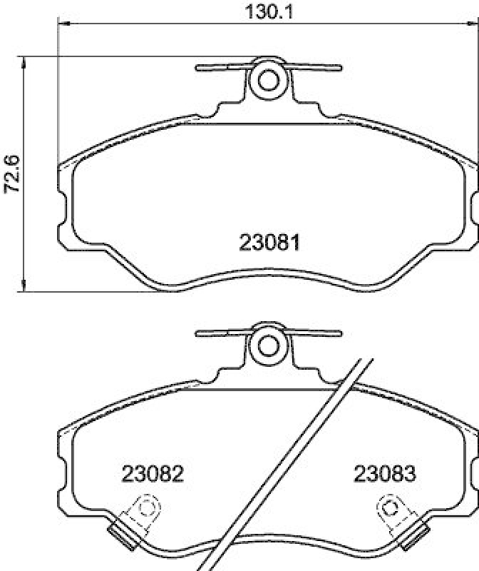 HELLA 8DB 355 016-641 Bremsbelagsatz, Scheibenbremsbelag für HYUNDAI