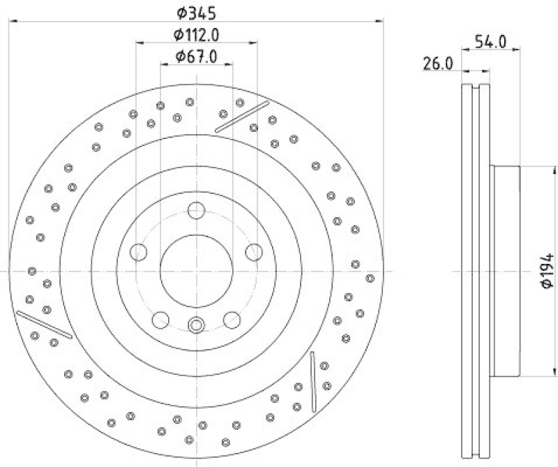 HELLA 8DD 355 132-461 Bremsscheibe