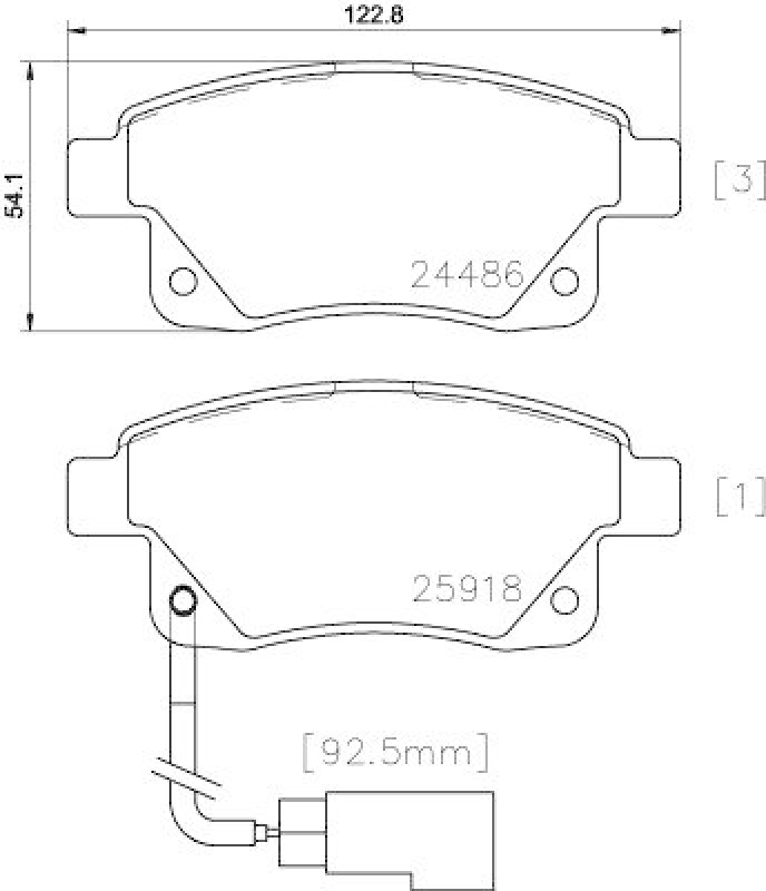 HELLA 8DB 355 012-781 Bremsbelagsatz Scheibenbremse