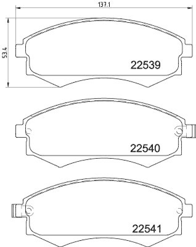 HELLA 8DB 355 032-081 Bremsbelagsatz, Scheibenb