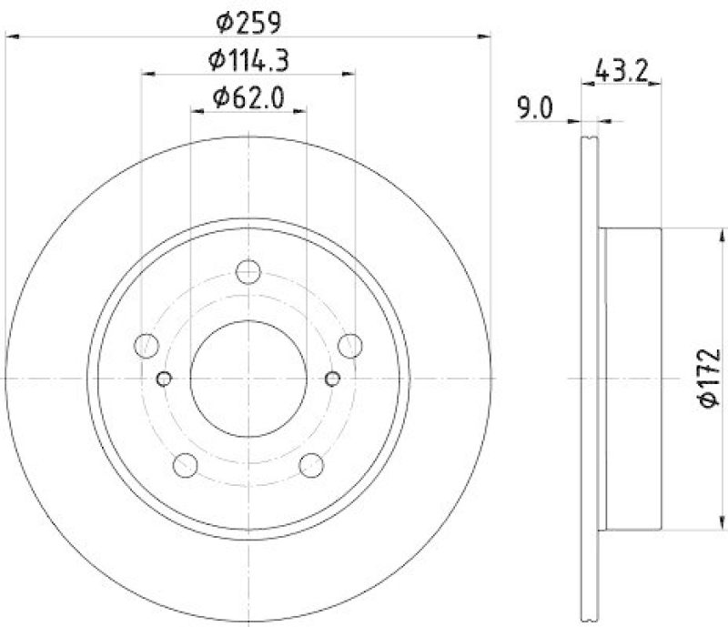 HELLA 8DD 355 132-491 Bremsscheibe