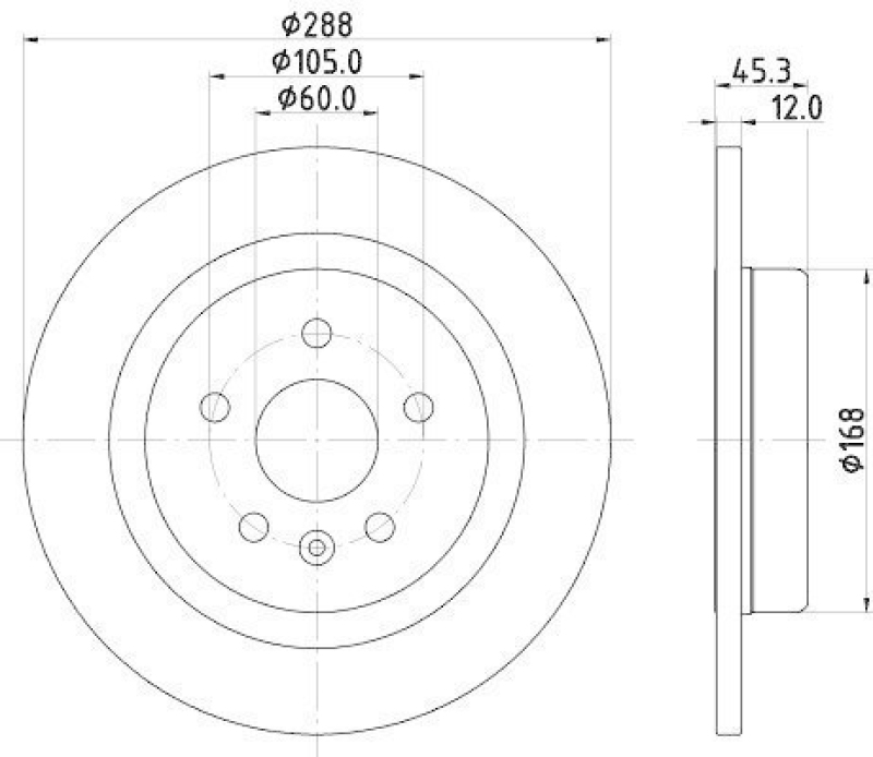 HELLA 8DD 355 122-741 Bremsscheibe